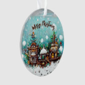 Winterdorp Sprookjeshuizen Sneeuwvlok Ornament (voorkant)