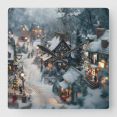 Winterdorp Vierkante Klok (Voorkant)