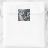 Winterdorp Vierkante Sticker (Tas)