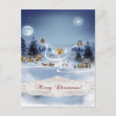 Winterdorp, vrolijk kerstfeest feestdagenkaart (Voorkant)