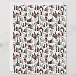 Winterdorpen patroon kerst ambachtelijk papier