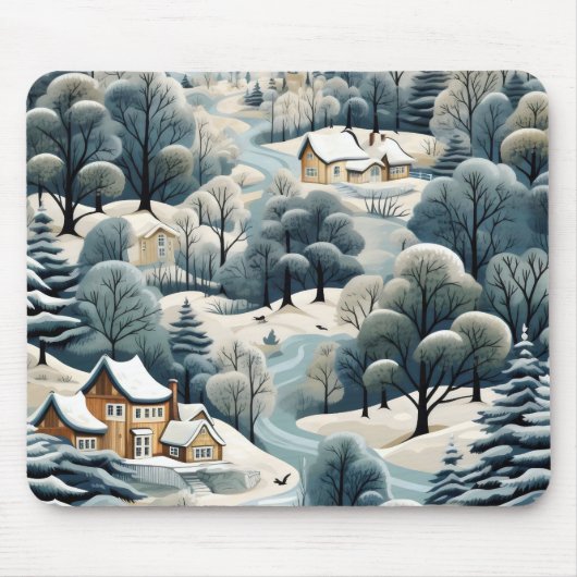 Winterdorpslandschap Muismat (Voorkant)