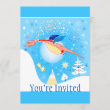 Winterdraak door sneeuwvlokken