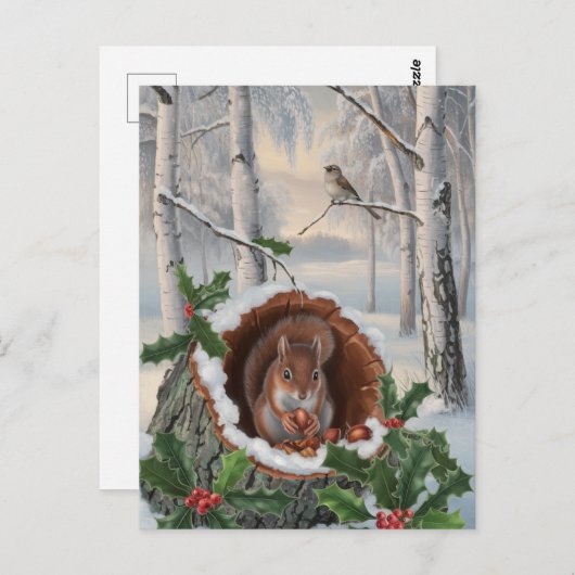 Wintereekhoorn Briefkaart (Voorkant / Achterkant)