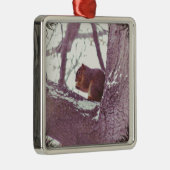 Wintereekhoorn Metalen Ornament (Rechts)