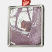 Wintereekhoorn Metalen Ornament (Links)