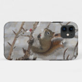 Wintereekhoorn, sneeuw- en rode kerstontwerpen Case-Mate iPhone case (Achterkant (horizontaal))