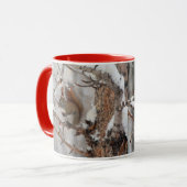 Wintereekhoorn, sneeuw- en rode kerstontwerpen mok (Voorkant links)