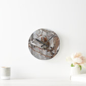 Wintereekhoorn, sneeuw- en rode kerstontwerpen ronde klok (Huis)