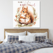 Wintereekhoorns in de bossen Kerstmis Canvas Afdruk (Insitu (Slaapkamer))