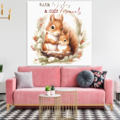 Wintereekhoorns in de bossen Kerstmis Canvas Afdruk (Insitu (Woonkamer))