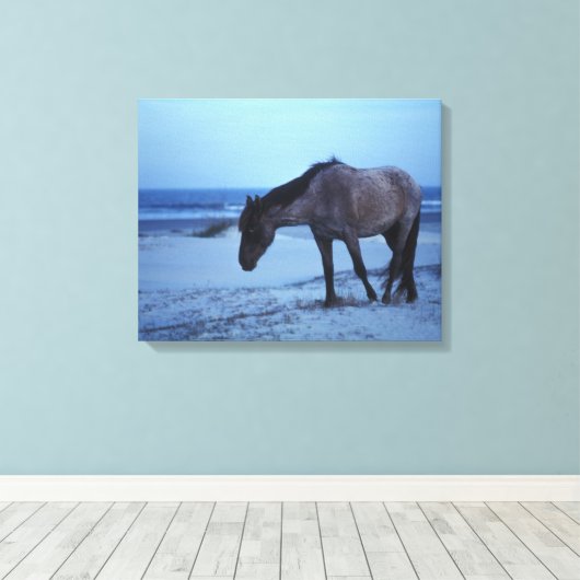 Wintereenzaamheid van de paardachtigen canvas afdruk (Insitu (Houten vloer))