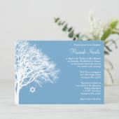 Wintereik Blauwe Bat Mitzvah Invitaties Kaart (Staand voorkant)