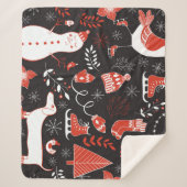 Winterelementen: Schattigee hand getekend. Sherpa Deken (Voorkant)