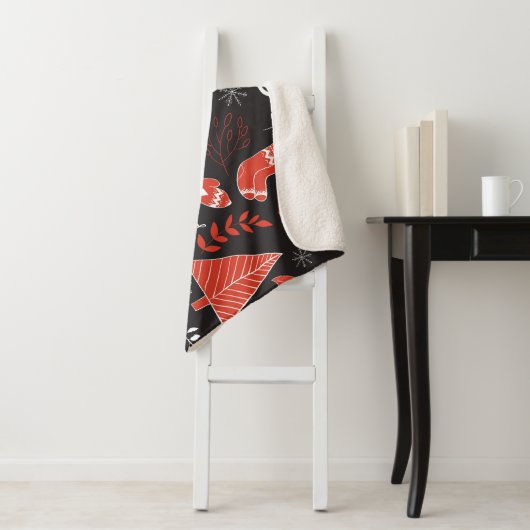 Winterelementen: Schattigee hand getekend. Sherpa Deken (In situ)