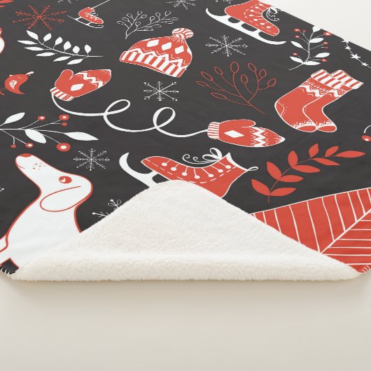 Winterelementen: Schattigee hand getekend. Sherpa Deken (3/4)