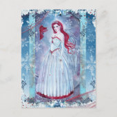 Winterengel met kunstzinnige vingerafdrukken briefkaart (Voorkant)