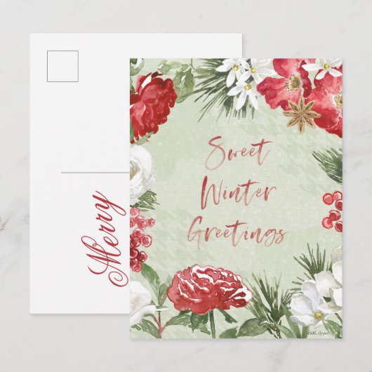 Wintereten Feestdagenkaart (Voorkant / Achterkant)