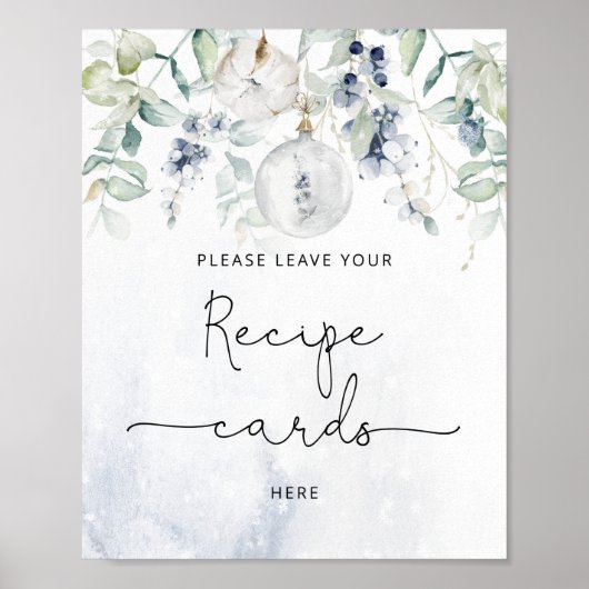 Wintereucalyptus laat je receptkaart hier achter poster (Voorkant)