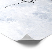 Wintereucalyptusblauw baby shower welkom poster (Hoek)