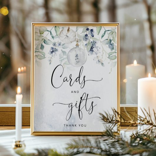 Wintereucalyptuselegantkaarten en -giften poster