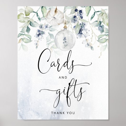 Wintereucalyptuselegantkaarten en -giften poster (Voorkant)