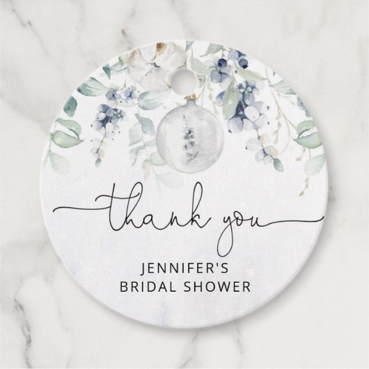 Wintereucalyptusvrijgezellenfeest Bedankjes Labels (Voorkant)