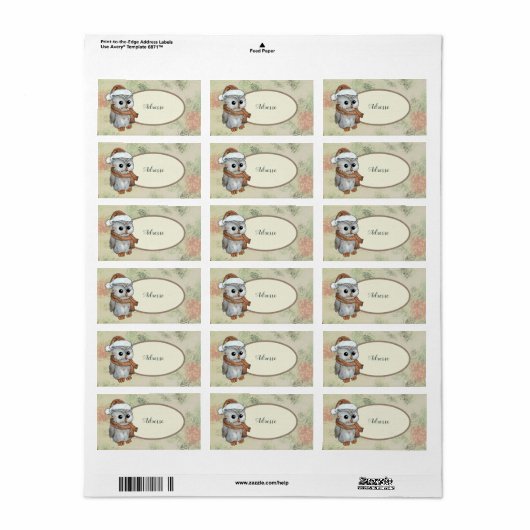 Wintereule Etiket (Full Sheet)