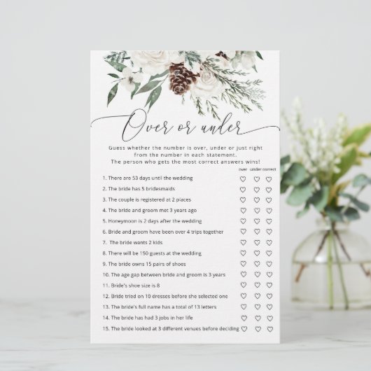 Winterevergreen over of onder vrijgezellenfeest sp (Staand voorkant)