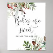 Winterevergroene baby's zijn zoet poster (Voorkant)