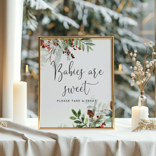 Winterevergroene baby's zijn zoet poster