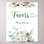 Winterevergroene elegante gunsten nemen een traan poster (Voorkant)