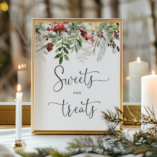 Winterevergroene zoete en tafelolijven poster