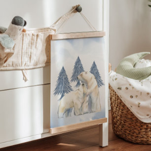 Winterfamilie Polar Beer Arctic Nursery Wall Decor Hangend Wandkleed