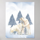 Winterfamilie Polar Beer Arctic Nursery Wall Decor Poster (Voorkant)