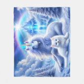 Winterfantasie met mooie eenhoorn en kitten fleece deken (Voorkant)