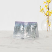 winterfantasie Siluetts Note Kaart (Gele Bloem)