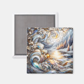 winterfantasiemagneet magneet (Voorkant / Achterkant)