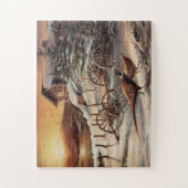 Winterfazant Zonsondergang Meer Cottage Wild Vogel Legpuzzel (Verticaal)