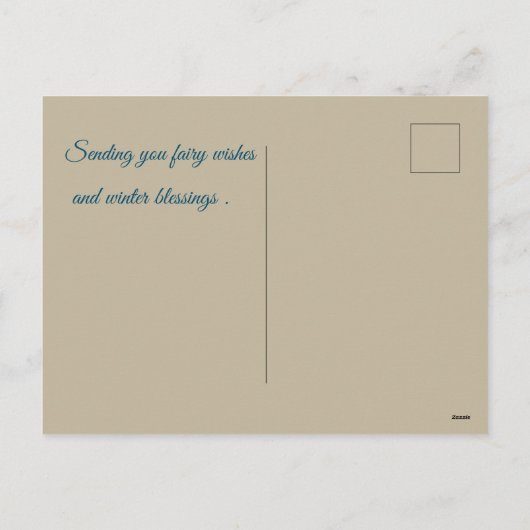 winterfee-artistiek briefkaart (Achterkant)