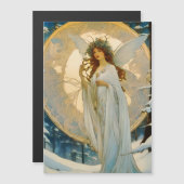 winterfee-artistieke magneetkaart (Voorkant / Achterkant)