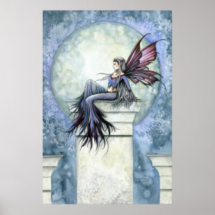 Winterfee Full Moon Poster Afdruk