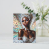 Winterfee met donkere huid briefkaart (Staand voorkant)