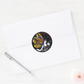Winterfeeën Ronde Sticker (Envelop)