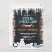 winterfeest arctisch thema Uitnodiging (Voorkant)