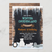 winterfeest arctisch thema Uitnodiging (Voorkant / Achterkant)