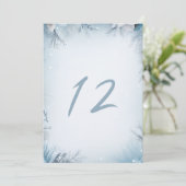 Winterfeest, besneeuwd ijzig tafelnummer teken (Staand voorkant)