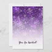 Winterfeest feestdag Paars Kaart (Achterkant)