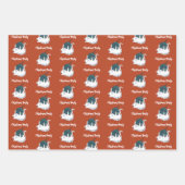 Winterfeest Kerst Speelgoed Kat  Inpakpapier Vel (Voorkant 2)