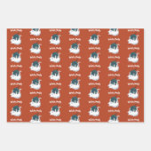 Winterfeest Kerst Speelgoed Kat  Inpakpapier Vel (Voorkant)
